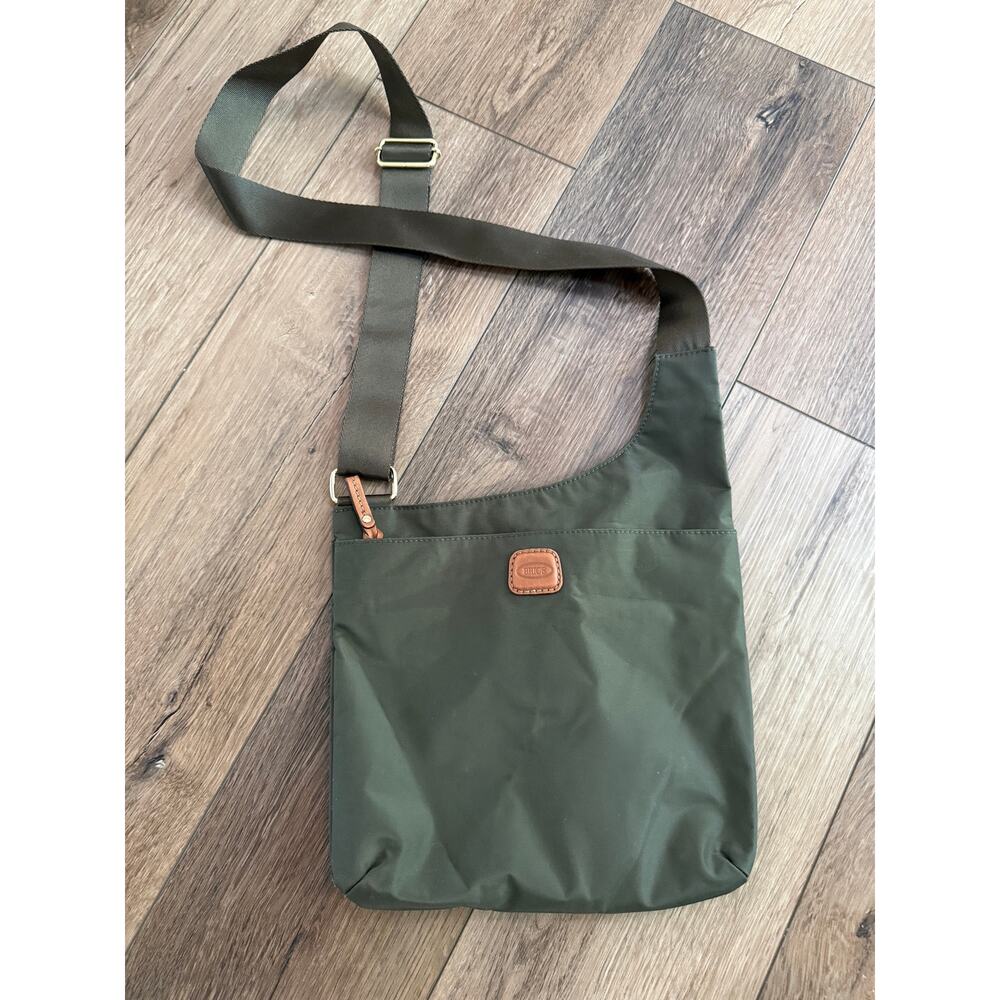 Bric’s Milano Olive Green Nylon Crossbody Bag Made in Italy Travel Purse